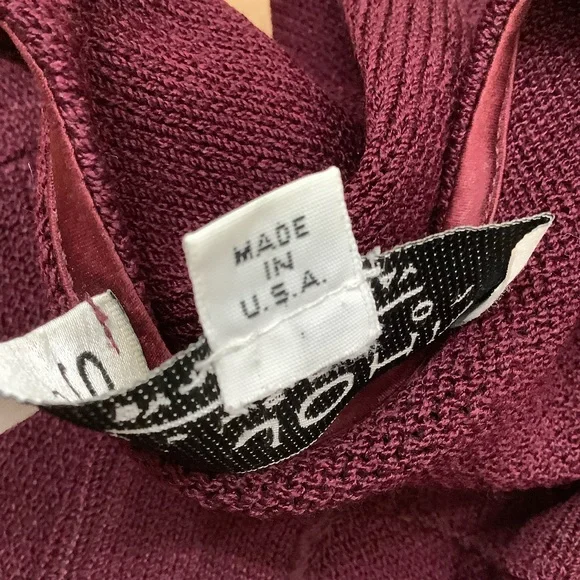 St. John Santana Knit Burgundy Sweater with Gold Accents - Picture 8 of 8